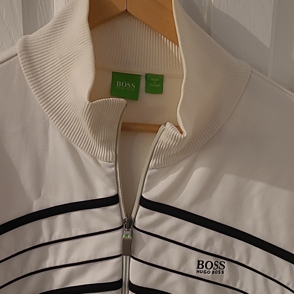 Hugo Boss White Zip-Up Jacket
